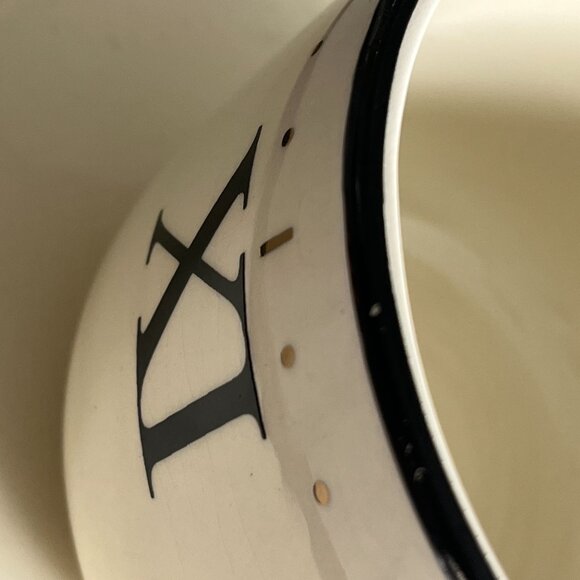 Set of 2 Vintage Arthur Wood Roman Numerals Clock Face Coffee Cups & Saucers - Picture 7 of 8